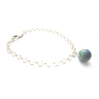 JC - STERLING SILVER BRACELET WITH EILAT STONE