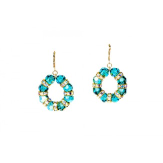 JC - SWAROVSKI EARRING ROUND BLUE ZIRCON AB