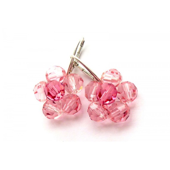 JC - SWAROVSKI FLOWER EARRING PINK