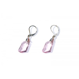 JC - SWAROVSKI EARRING WITH PINK PENDANT